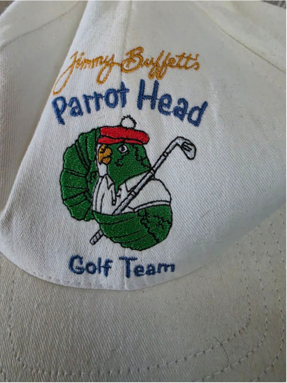 Vintage Jimmy Buffett White Parrot Head Golf Team Hat One Size NWOT